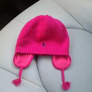 Ralph Lauren Bright Pink Kids Hat with Ear Flaps